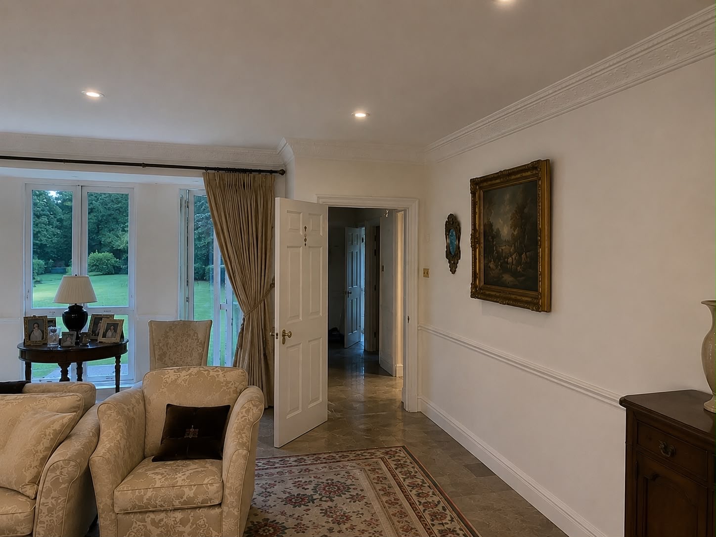 Second view of the restored living room after drying and reinstatement
